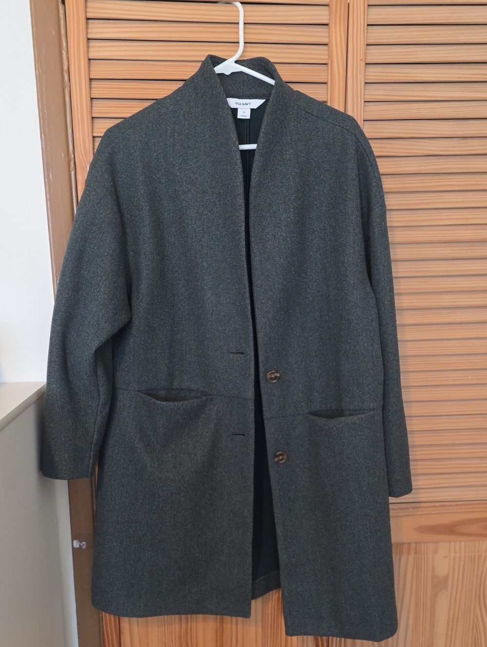 Old Navy Charcoal Gray Women's Collarless Pea Coat